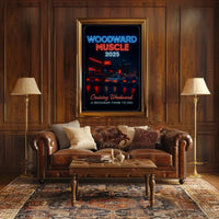 Woodward Muscle 2025: Nostalgic Car Cruise Pop Culture Poster PosterGoat