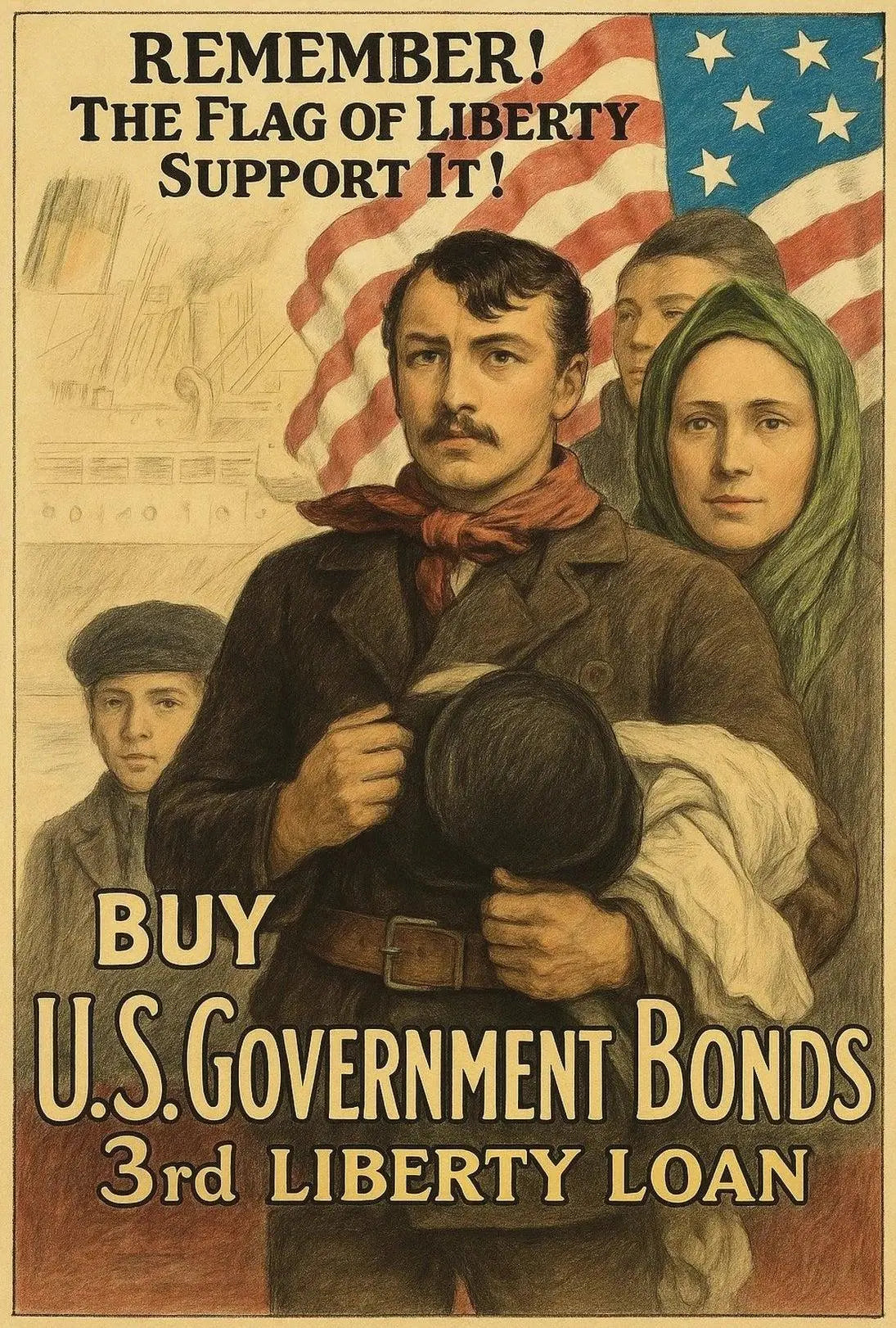 World War I Liberty Bonds Propaganda Poster PosterGoat