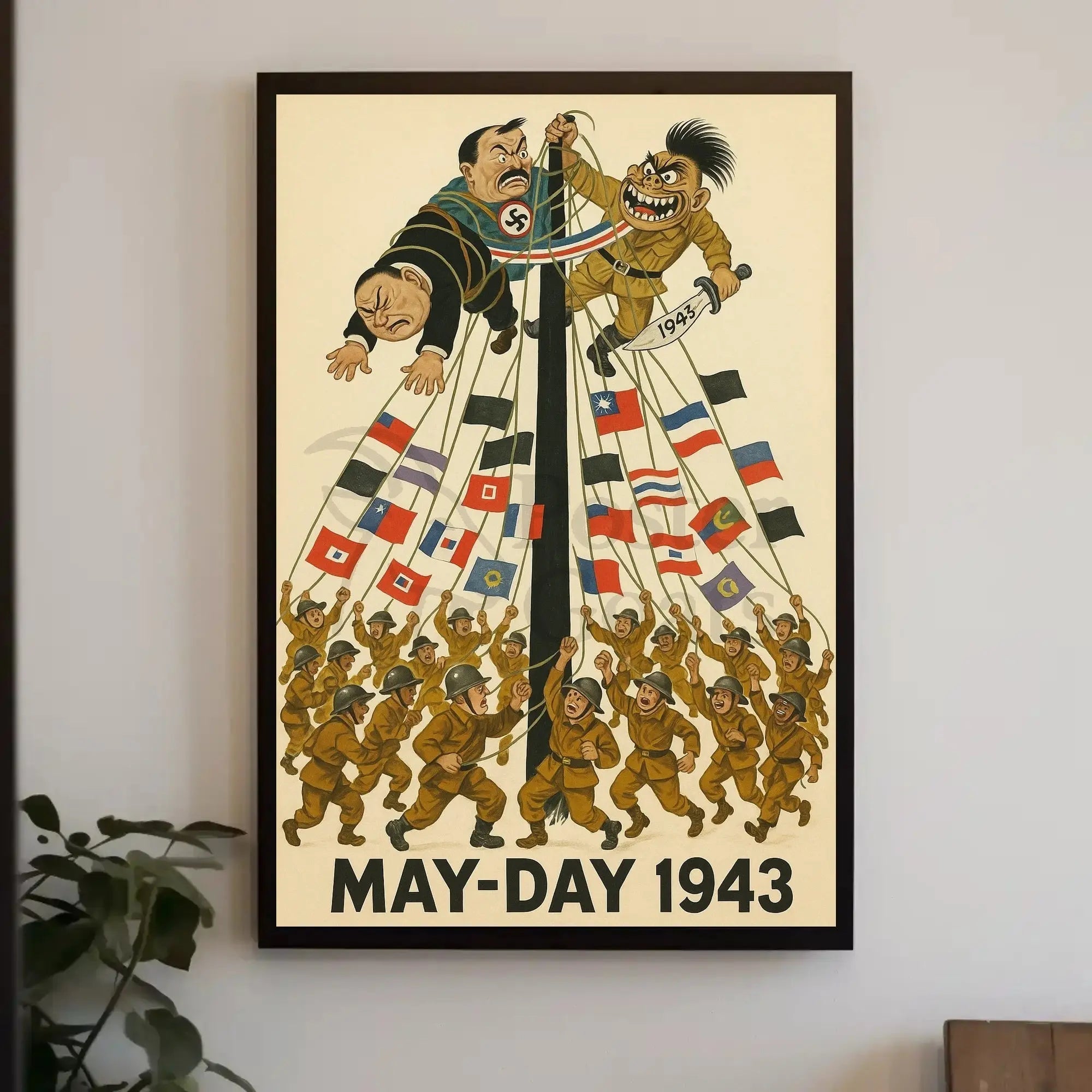 World War II Allied Unity Propaganda Poster PosterGoat