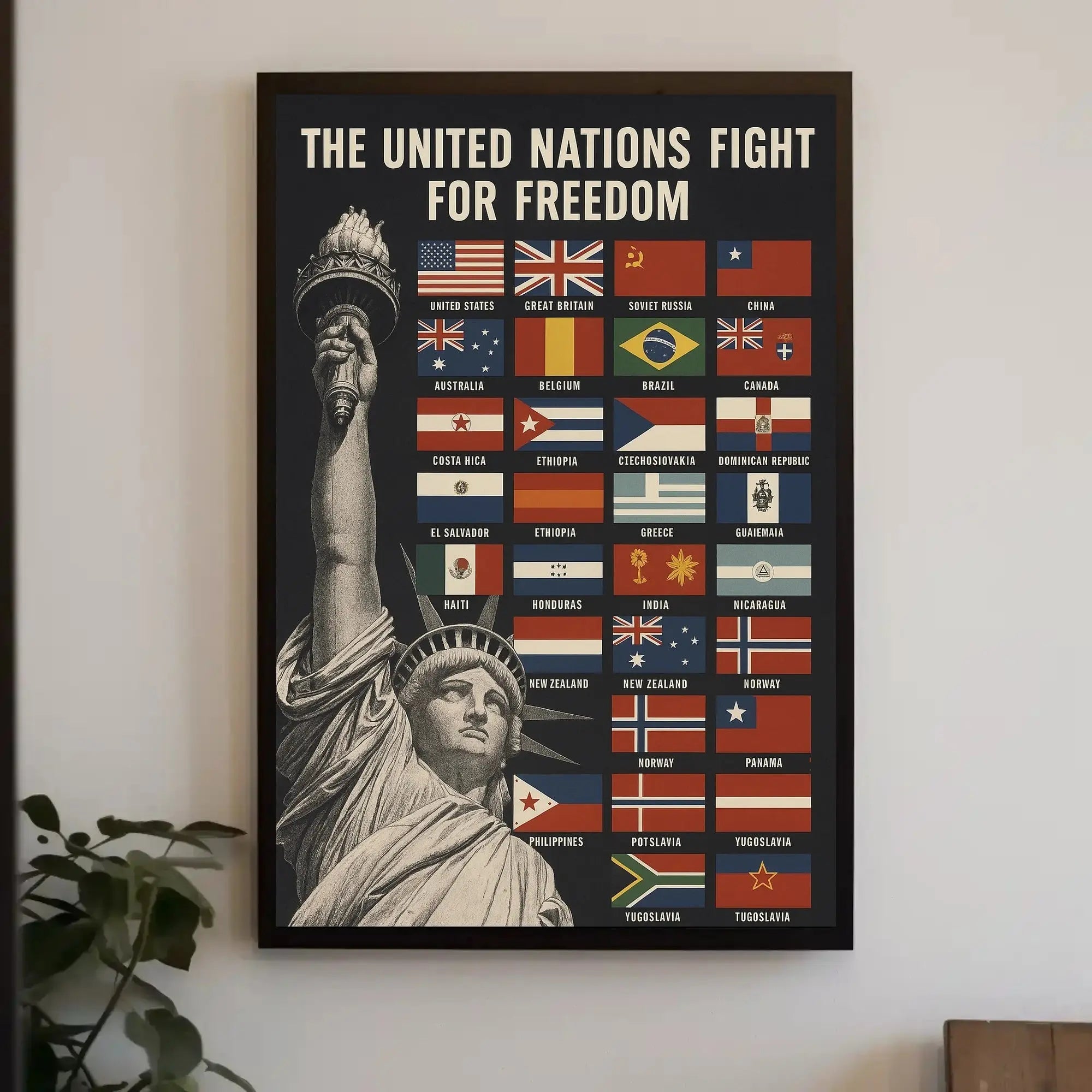 World War II United Nations Freedom Propaganda Poster PosterGoat