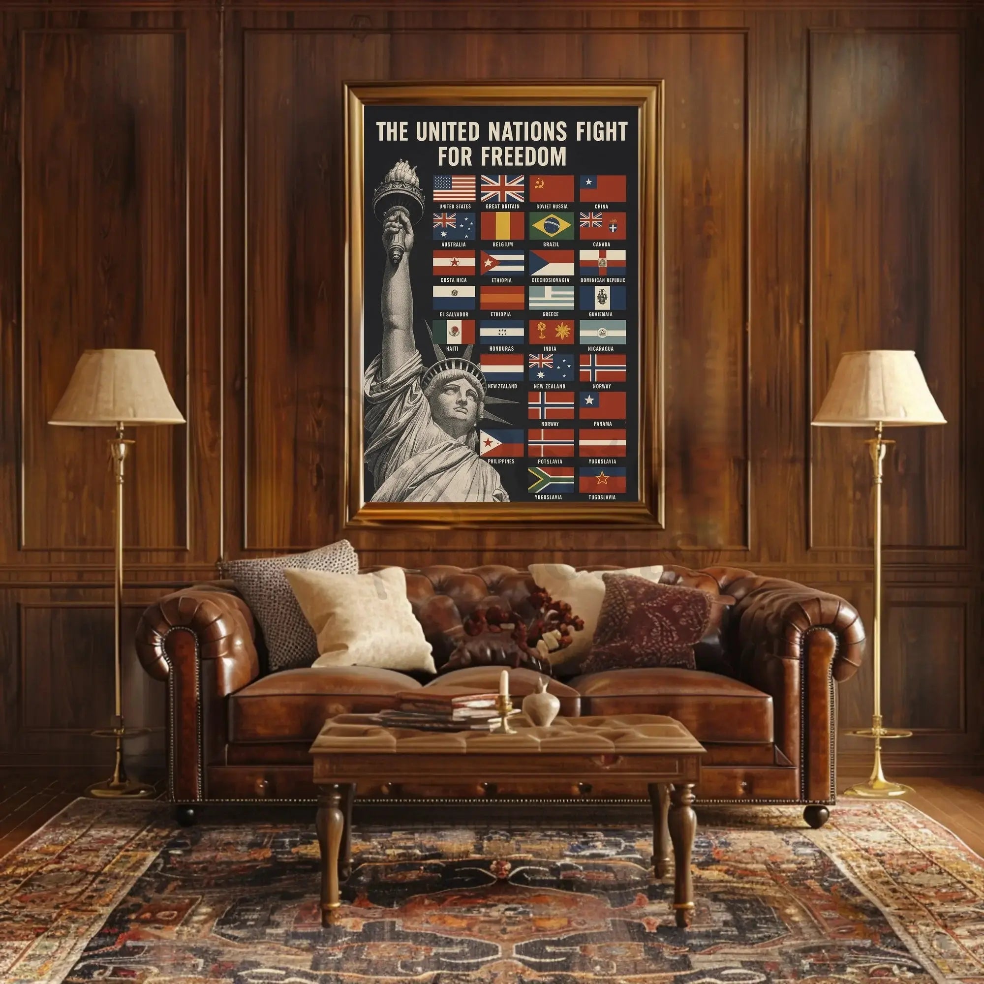 World War II United Nations Freedom Propaganda Poster PosterGoat