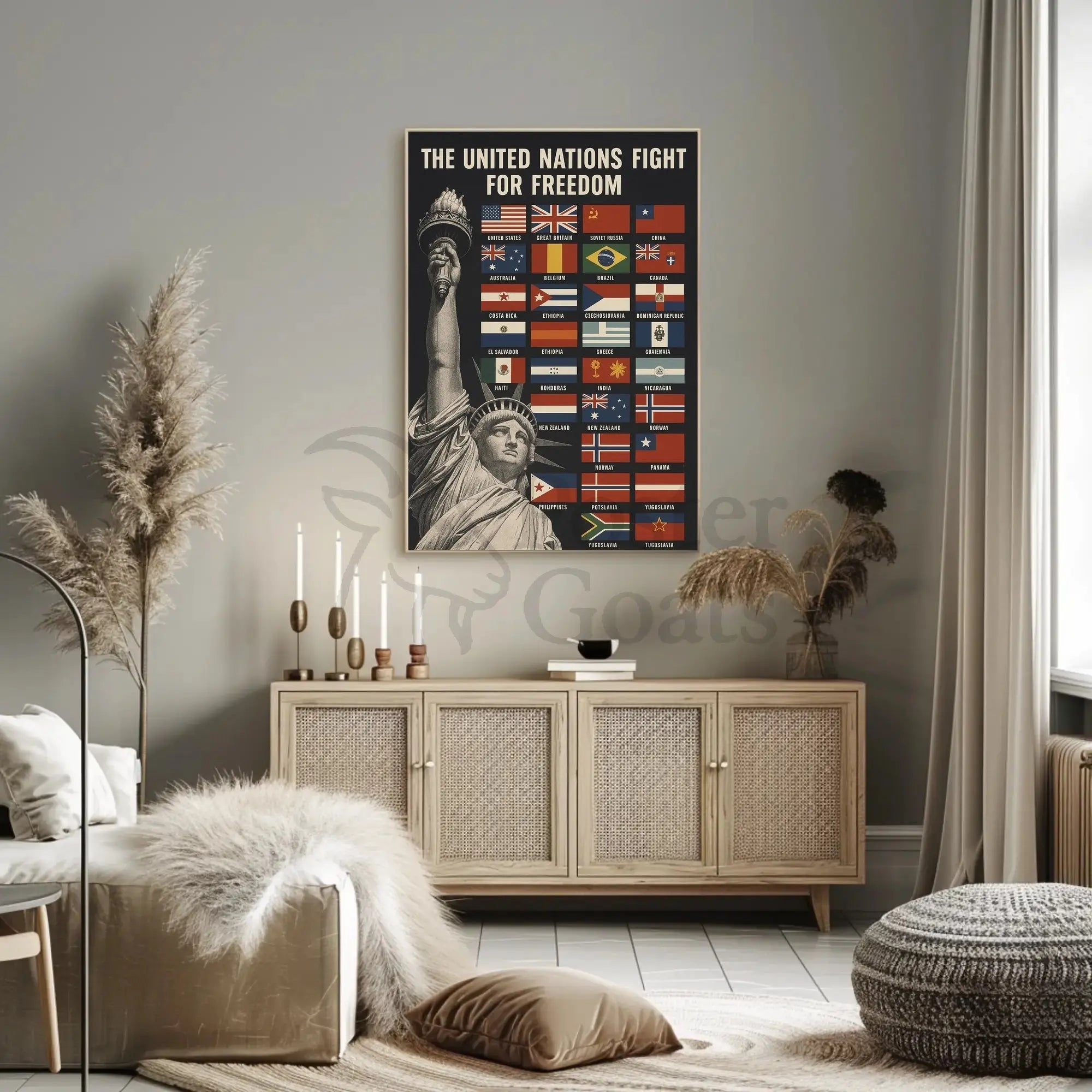 World War II United Nations Freedom Propaganda Poster PosterGoat