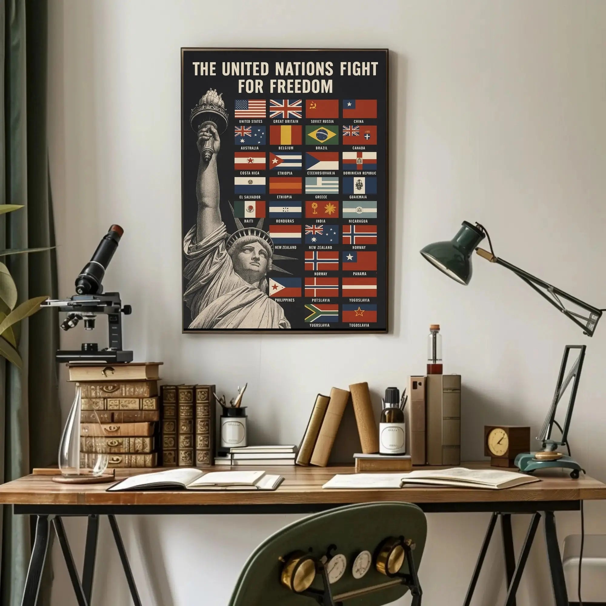 World War II United Nations Freedom Propaganda Poster PosterGoat