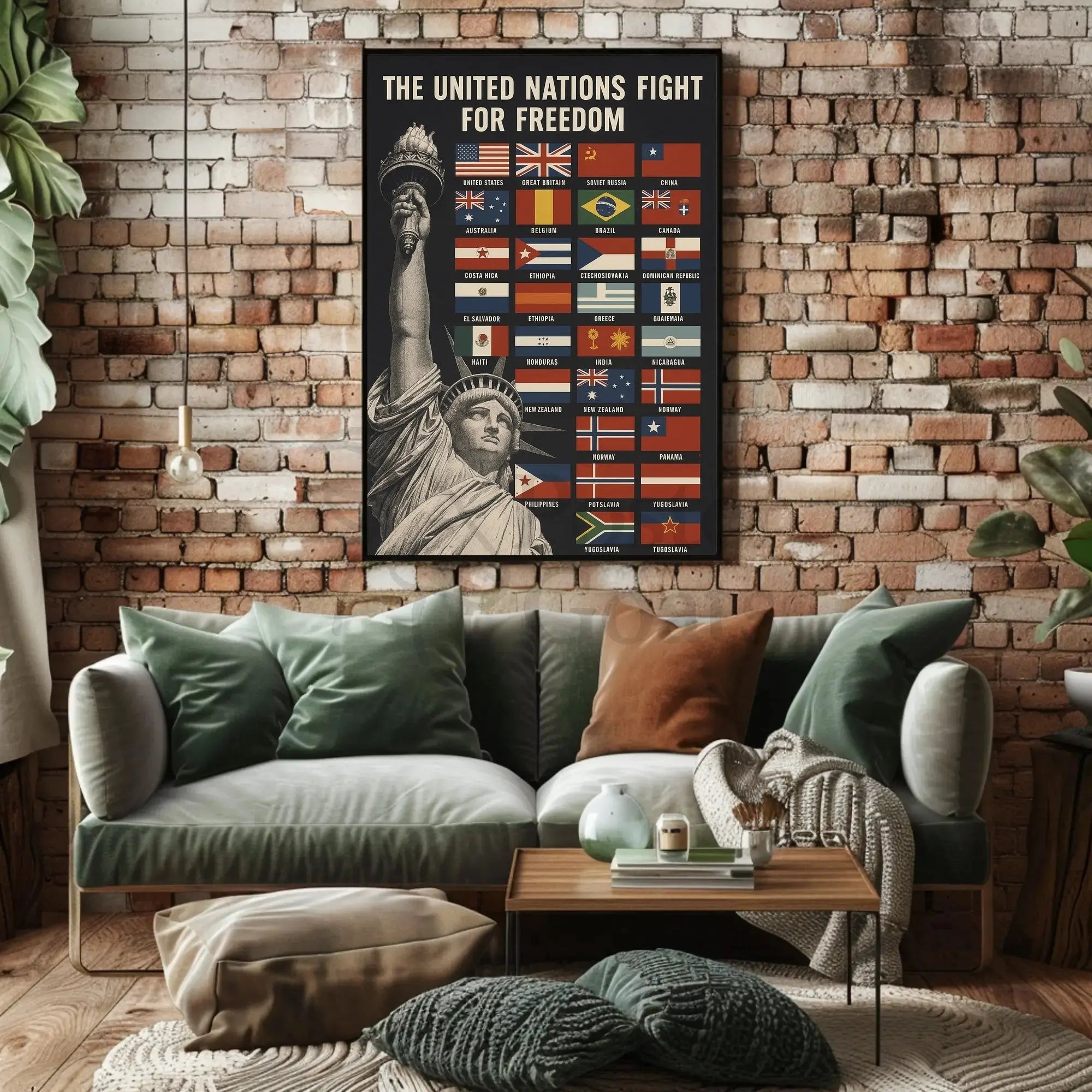 World War II United Nations Freedom Propaganda Poster PosterGoat