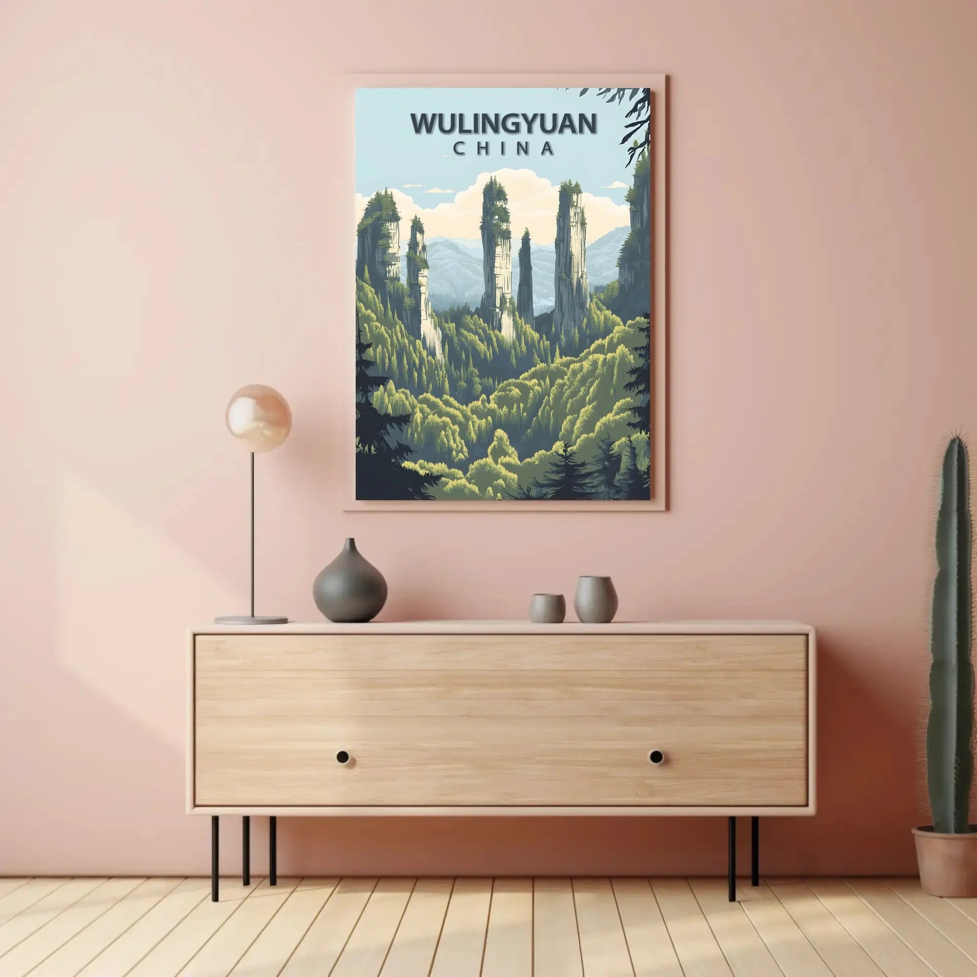 Wulingyuan Scenic Landscape Art Print Travel Poster PosterGoat
