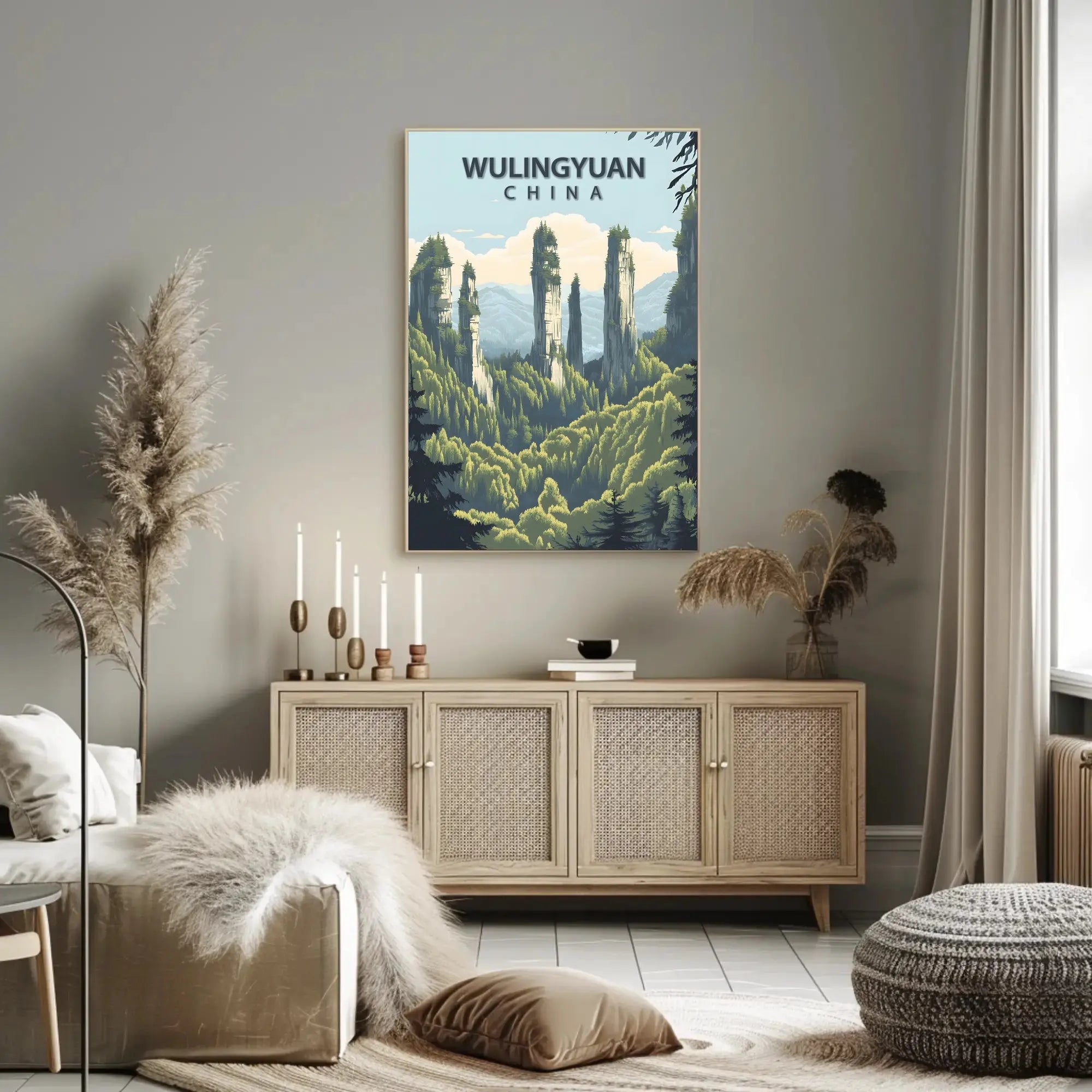 Wulingyuan Scenic Landscape Art Print Travel Poster PosterGoat