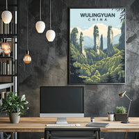 Wulingyuan Scenic Landscape Art Print Travel Poster PosterGoat
