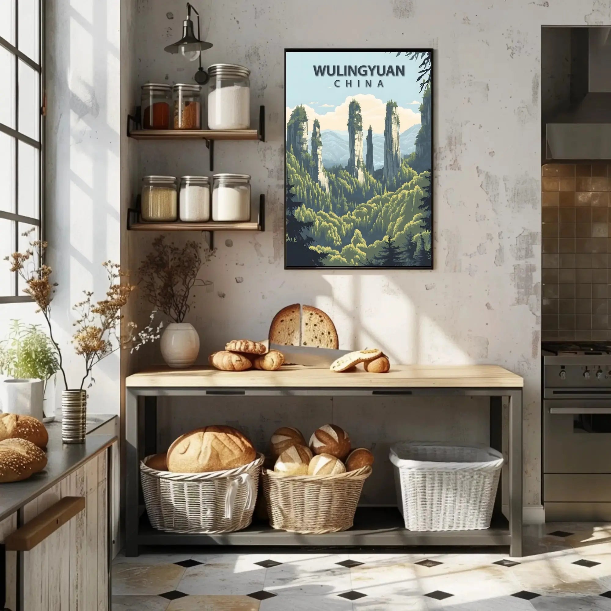 Wulingyuan Scenic Landscape Art Print Travel Poster PosterGoat