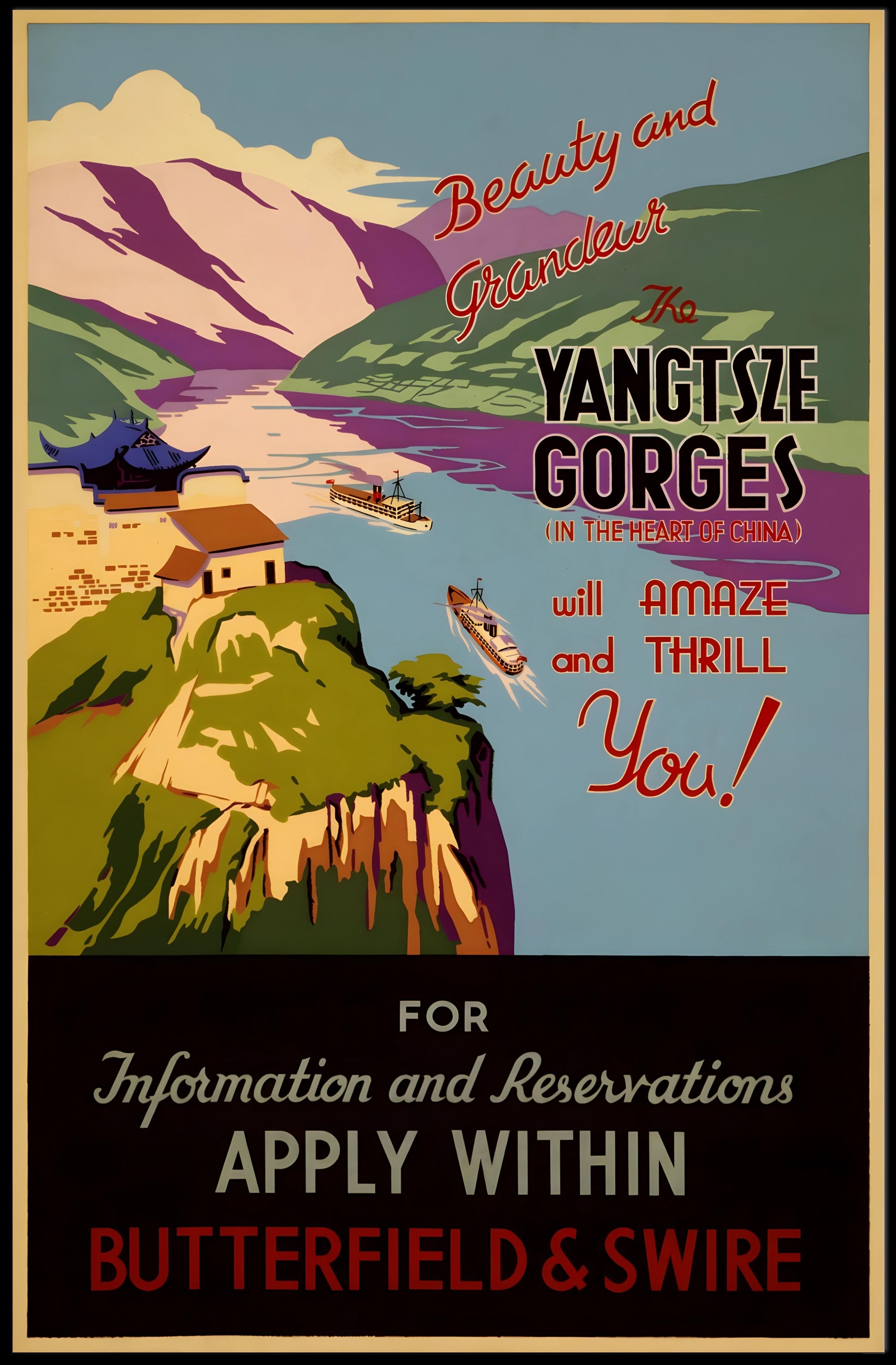 Yangtze Gorges Scenic Adventure Travel Poster PosterGoat