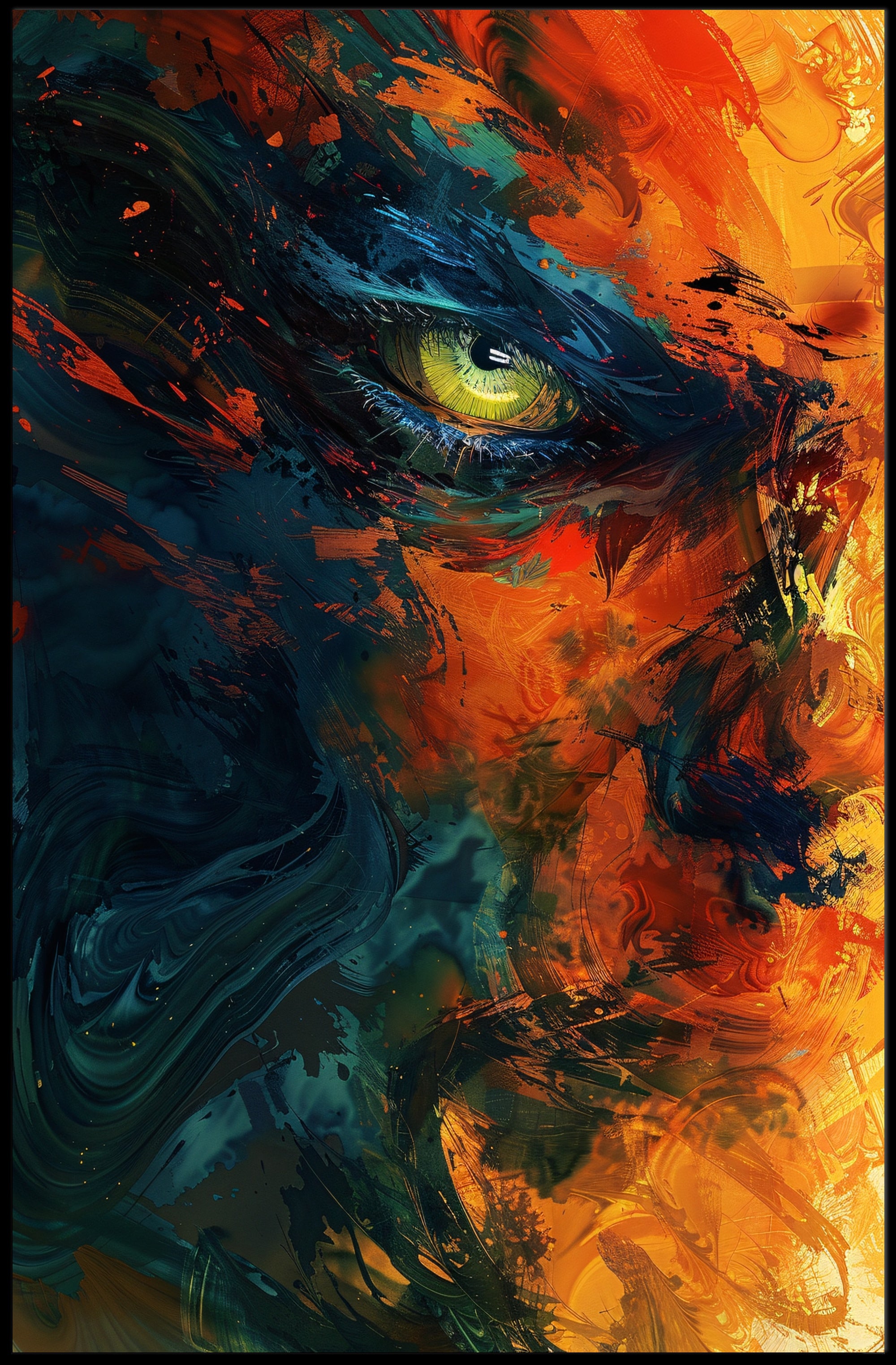 Yellow Eye Abstract Art Poster - Abstract or Artistic Poster PosterGoat
