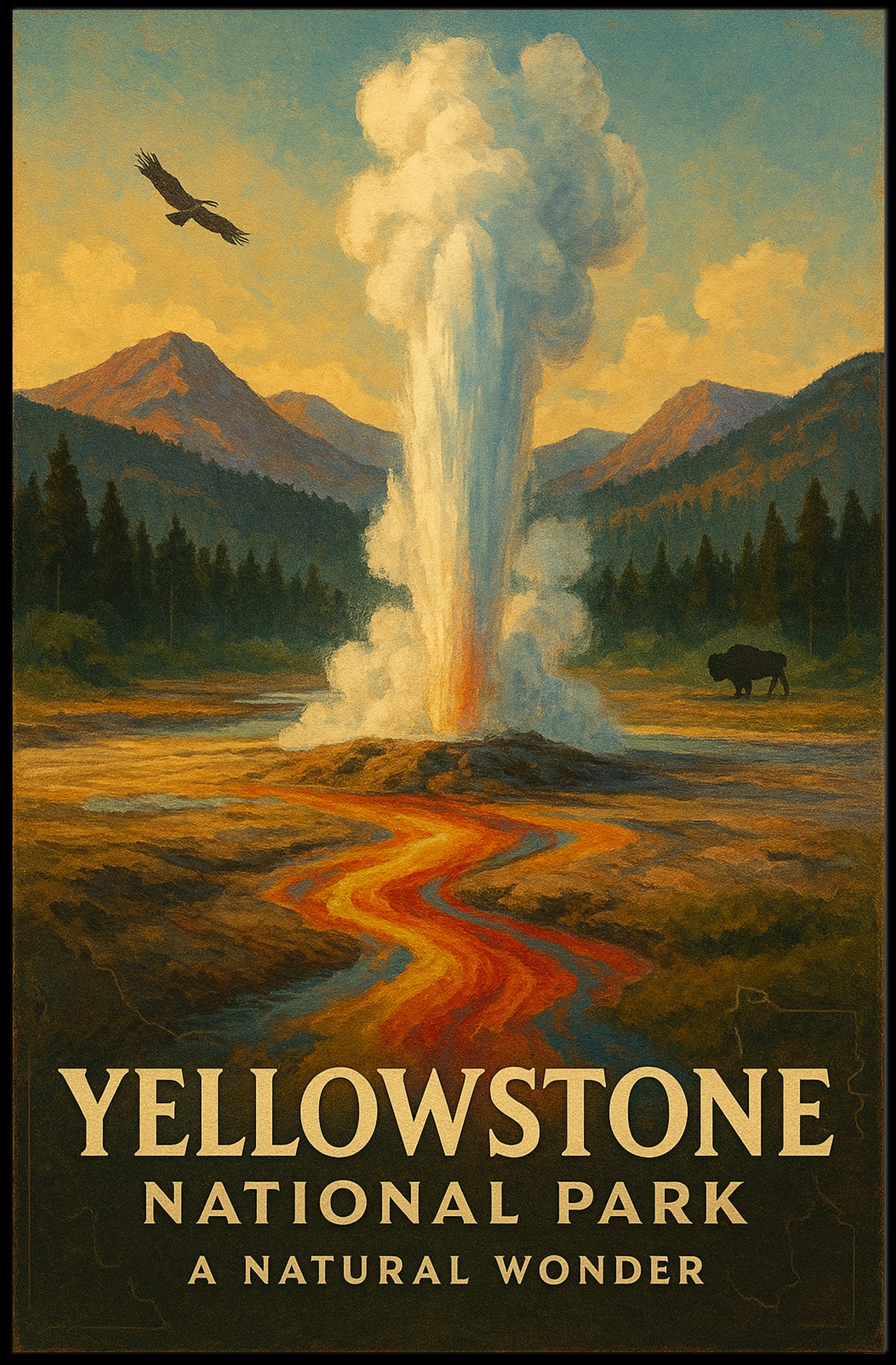 Yellowstone National Park A Natural Wonder Poster PosterGoat