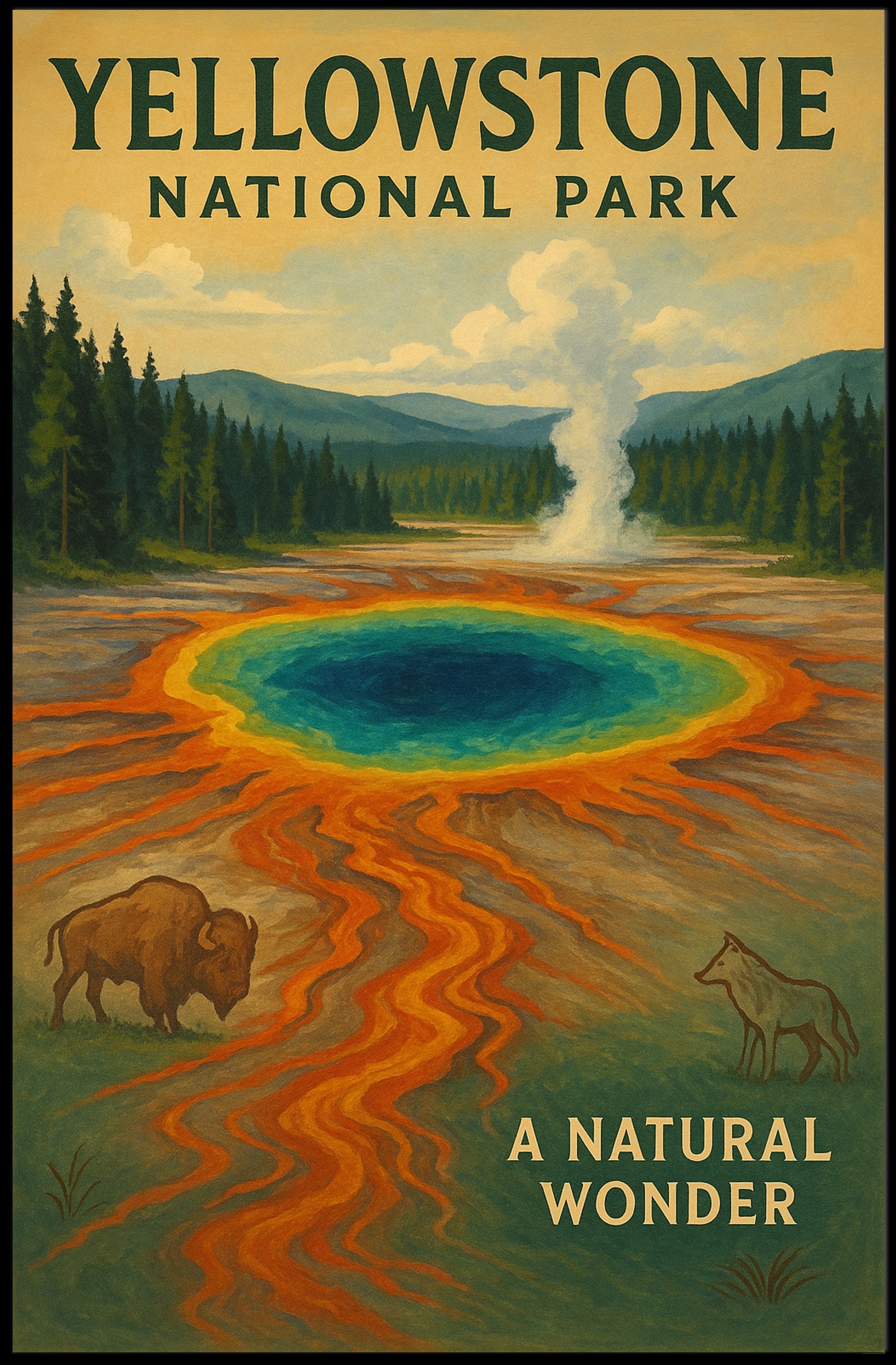 Yellowstone National Park A Natural Wonder Poster PosterGoat
