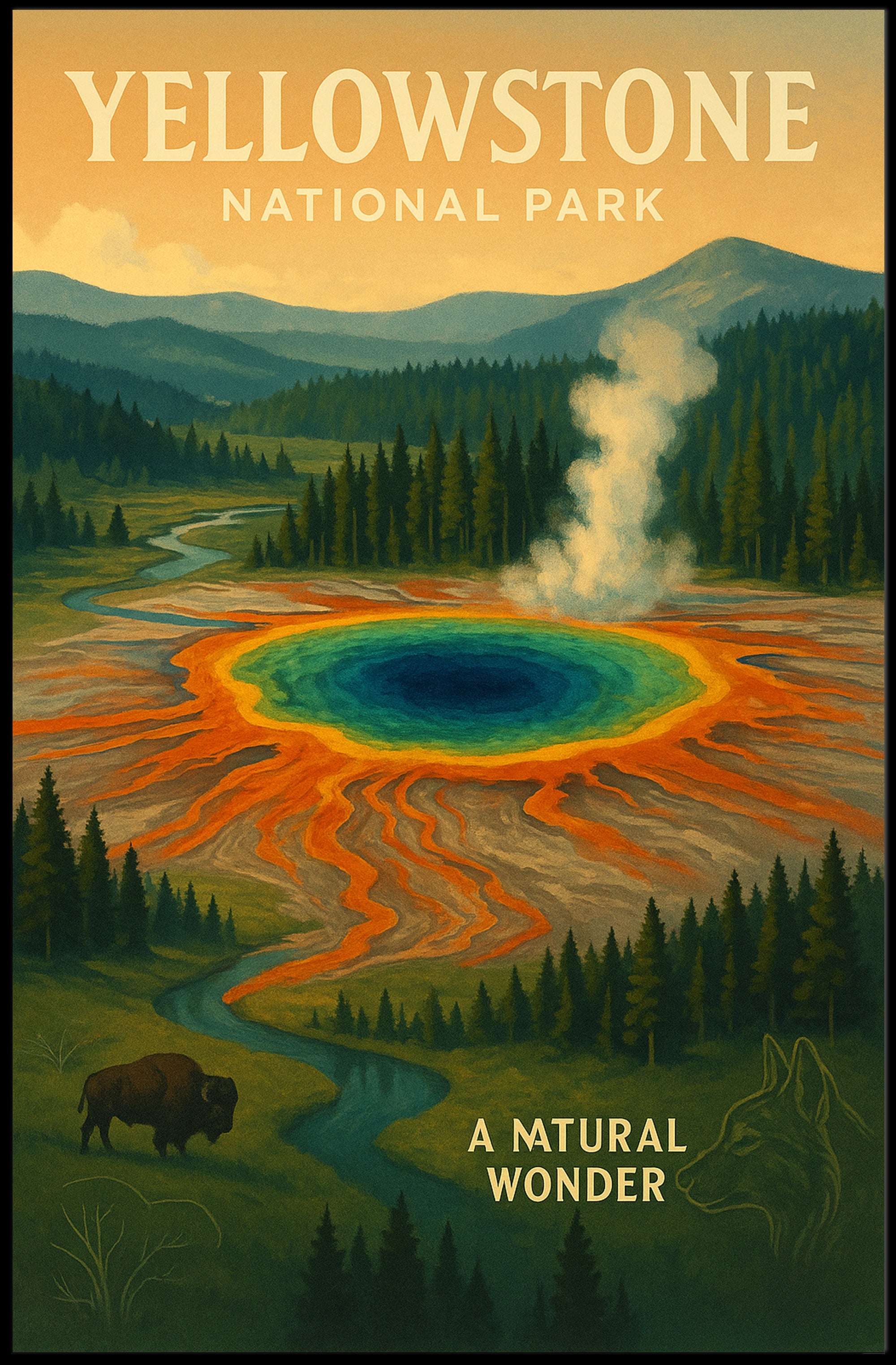 Yellowstone National Park A Natural Wonder Poster PosterGoat
