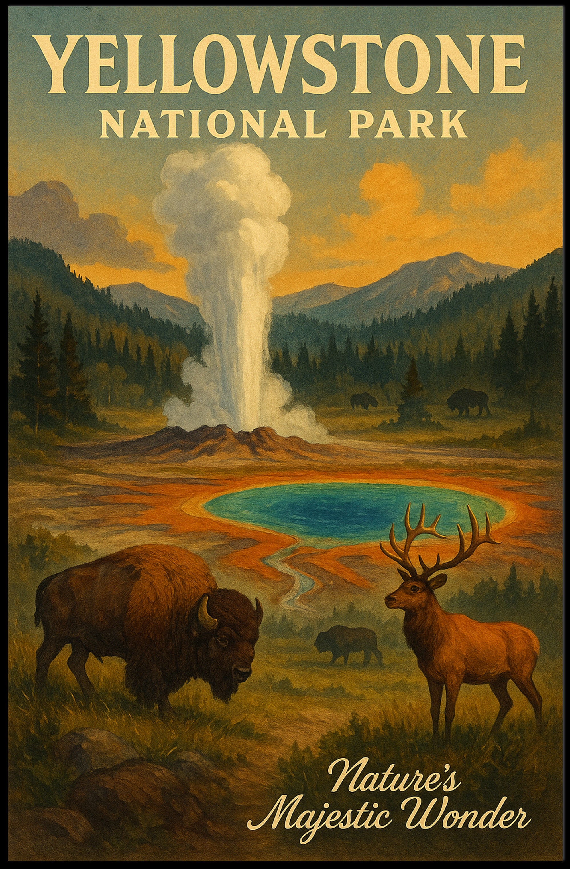 Yellowstone National Park Natures Majestic Wonder Poster PosterGoat