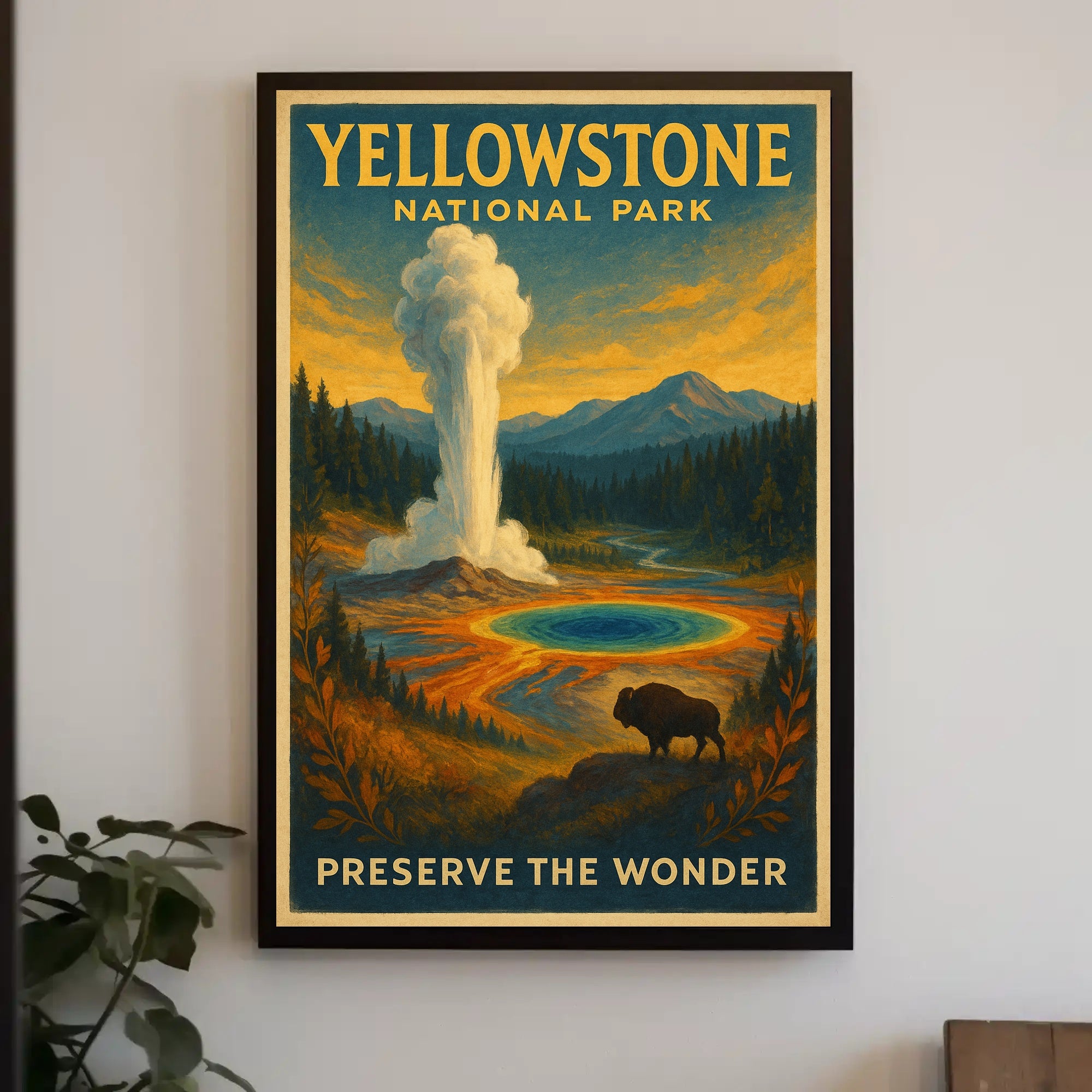 Yellowstone National Park Preserve the Wonder Poster PosterGoat