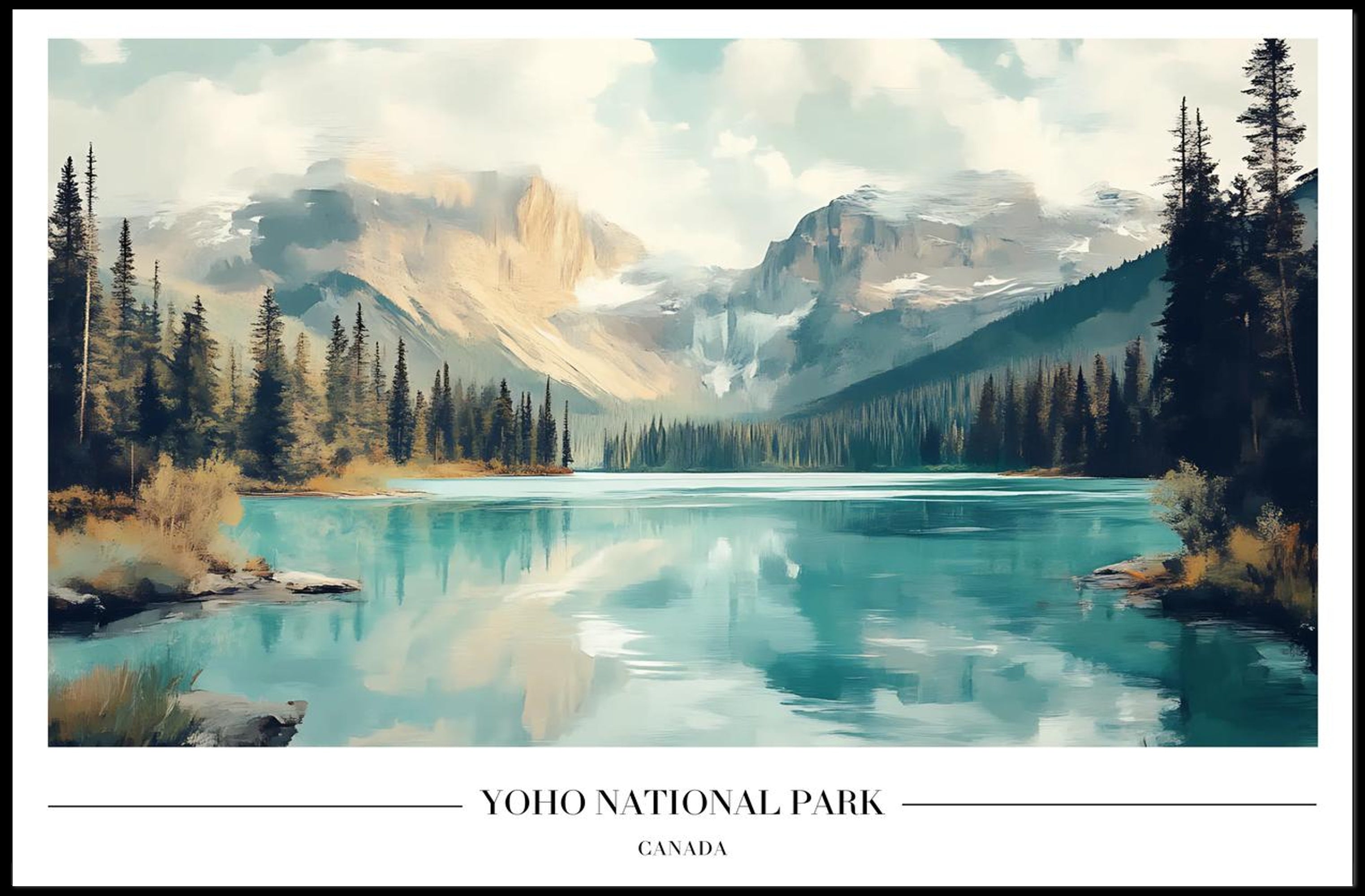 Yoho National Park Serene Landscape Travel Poster PosterGoat
