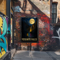 Yosemite Falls and Full Moon National Park Poster PosterGoat
