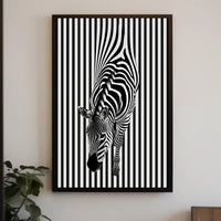 Zebra Optical Illusion Minimalist Art Abstract or Artistic Poster PosterGoat