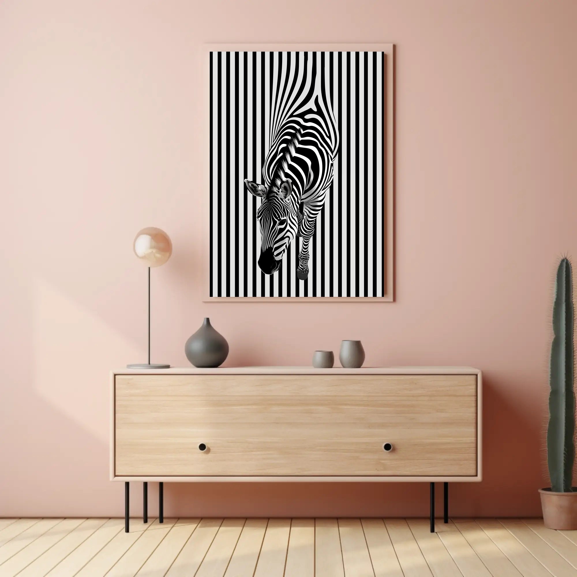 Zebra Optical Illusion Minimalist Art Abstract or Artistic Poster PosterGoat