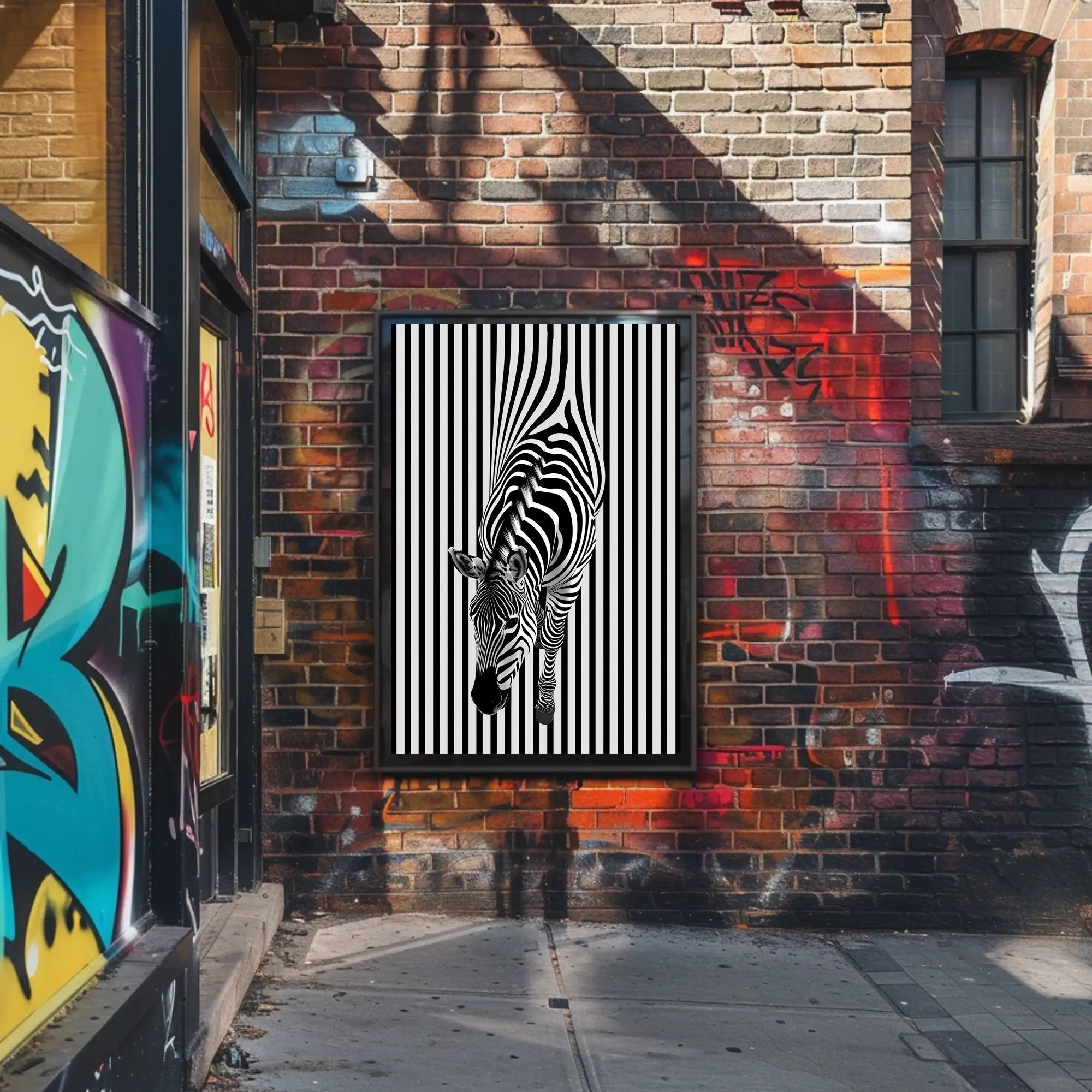 Zebra Optical Illusion Minimalist Art Abstract or Artistic Poster PosterGoat