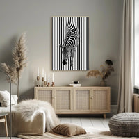 Zebra Optical Illusion Minimalist Art Abstract or Artistic Poster PosterGoat