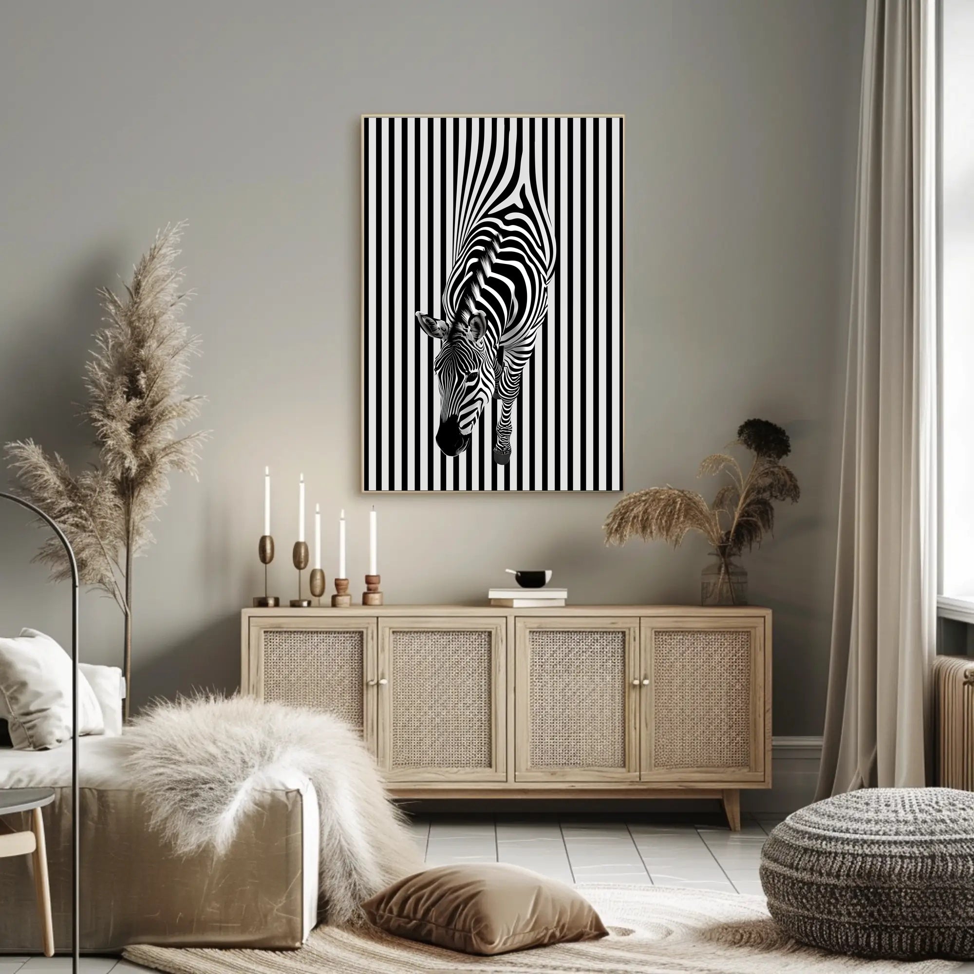 Zebra Optical Illusion Minimalist Art Abstract or Artistic Poster PosterGoat