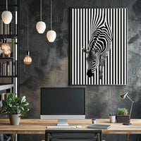 Zebra Optical Illusion Minimalist Art Abstract or Artistic Poster PosterGoat