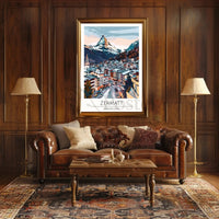 Zermatt Matterhorn Alpine Scene Travel Poster PosterGoat
