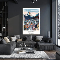 Zermatt Matterhorn Alpine Scene Travel Poster PosterGoat