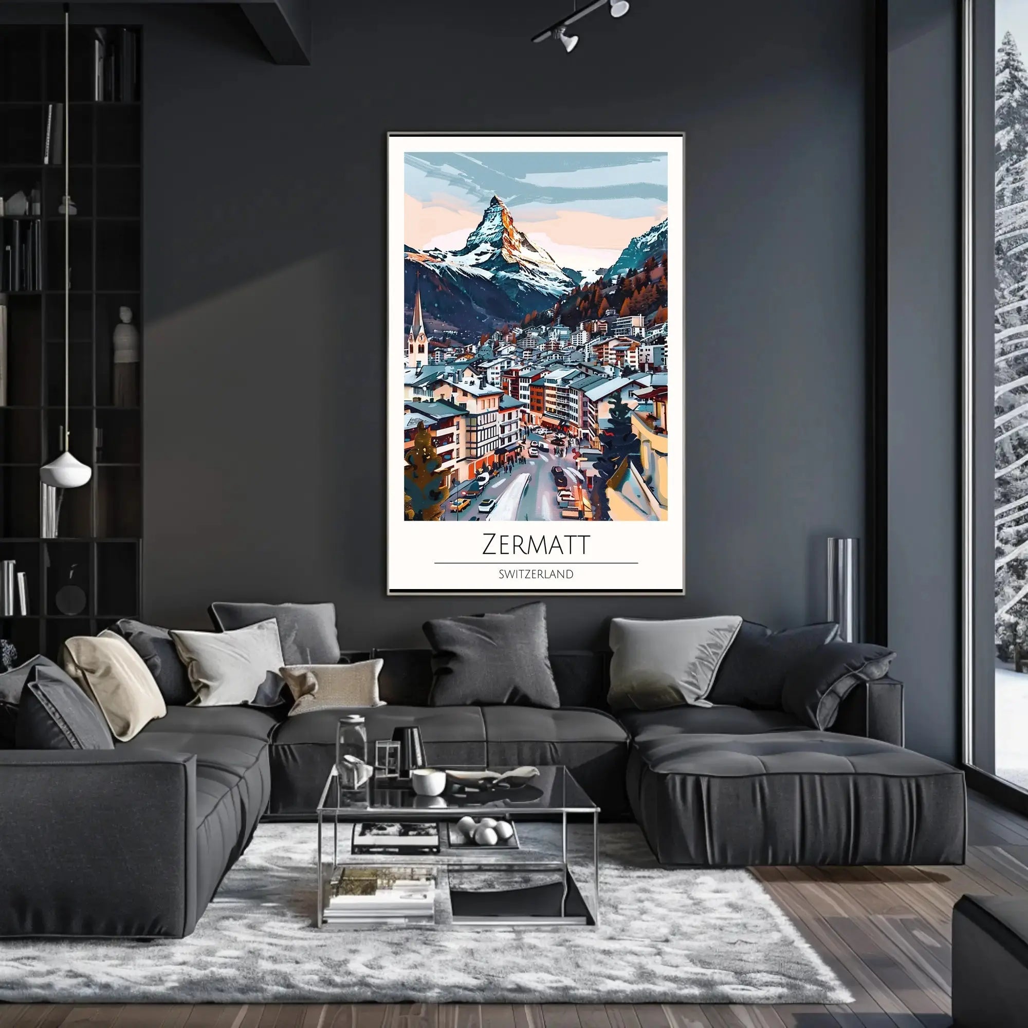 Zermatt Matterhorn Alpine Scene Travel Poster PosterGoat