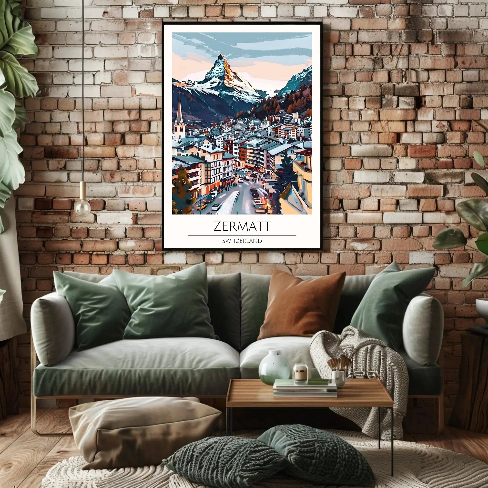 Zermatt Matterhorn Alpine Scene Travel Poster PosterGoat