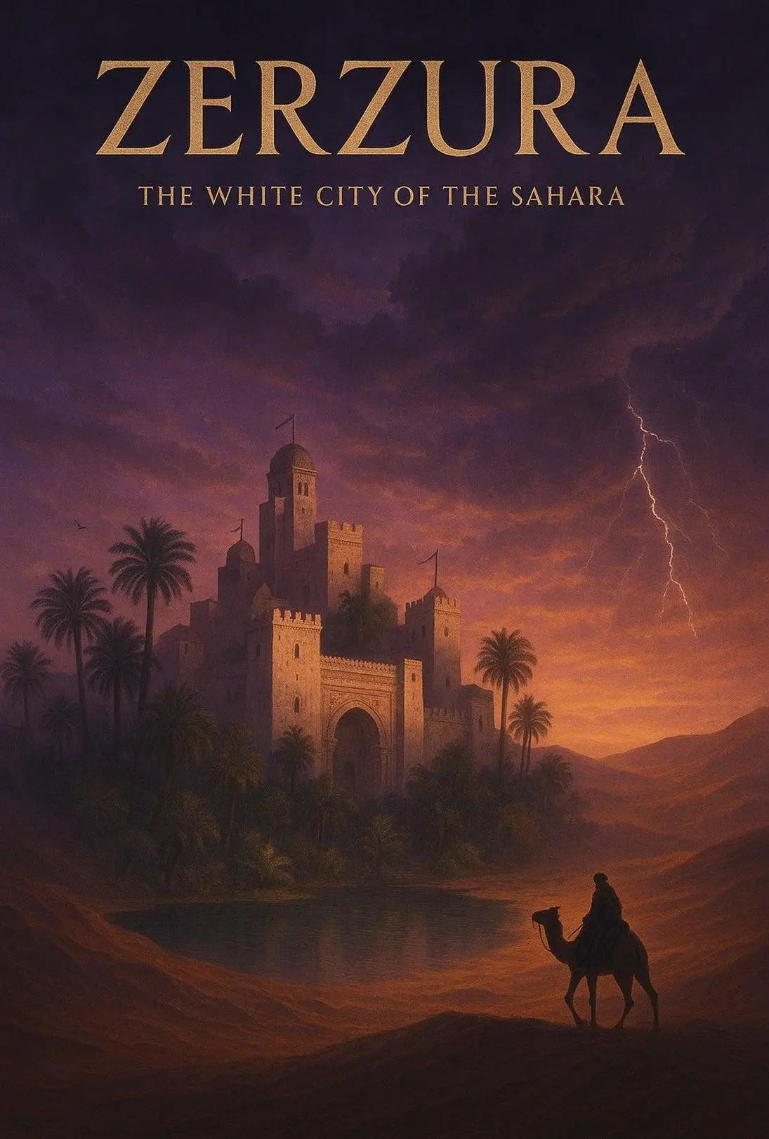 Zerzura Mirage: Mystical Adventure Travel Poster PosterGoat