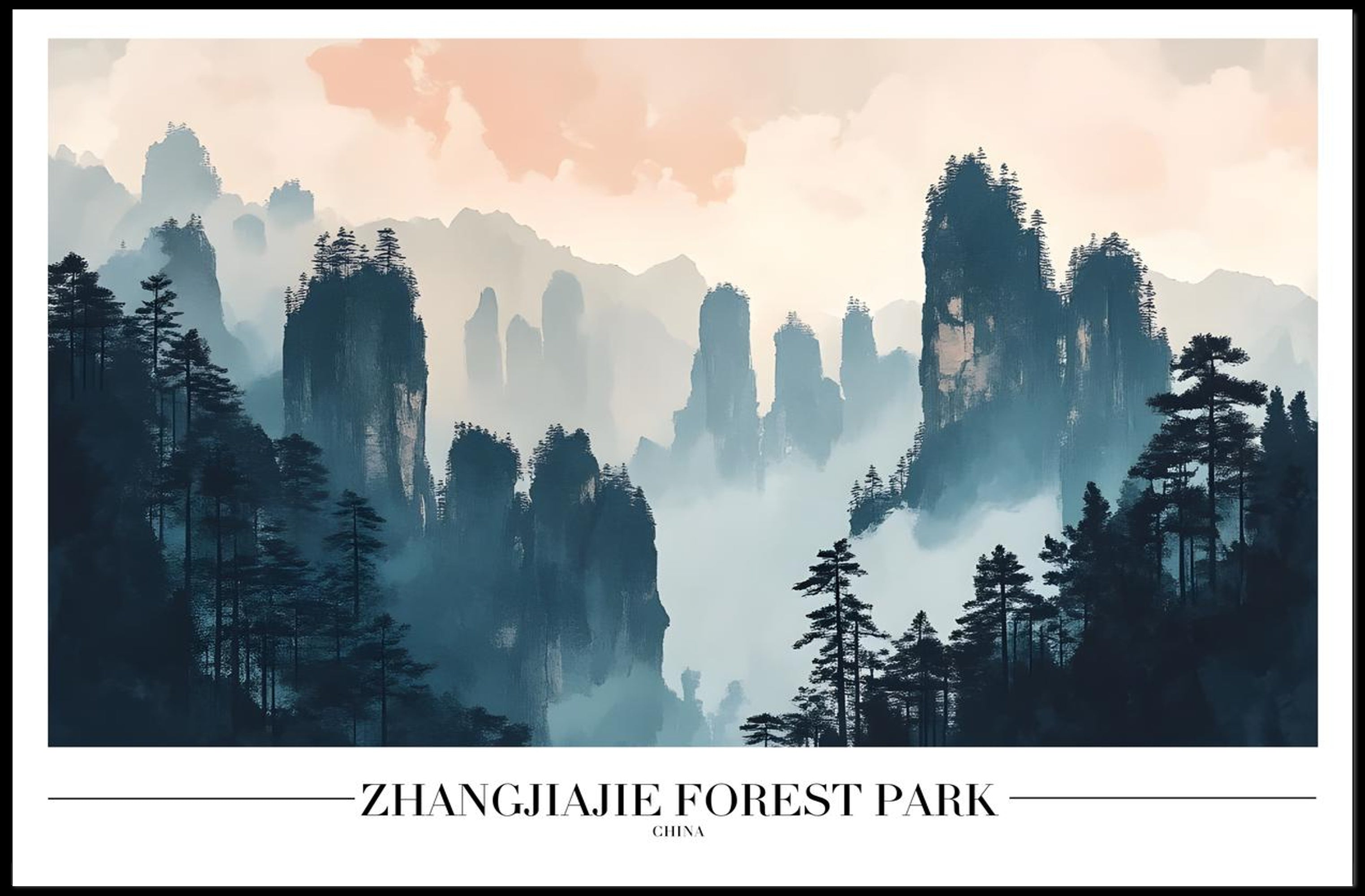 Zhangjiajie Forest Park Ethereal Beauty National Park Poster PosterGoat