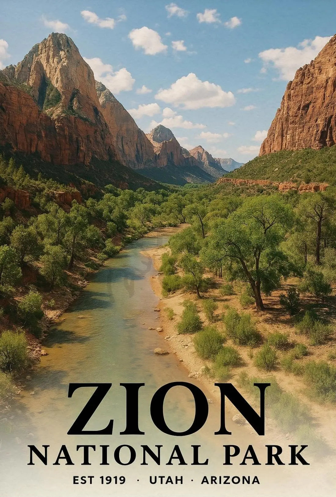 Zion National Park Adventure Awaits National Park Poster PosterGoat