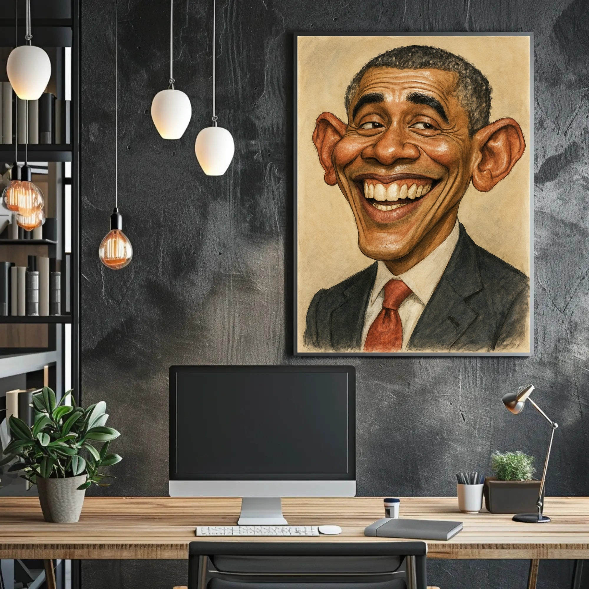 Barack Obama Caricature Poster PosterGoat