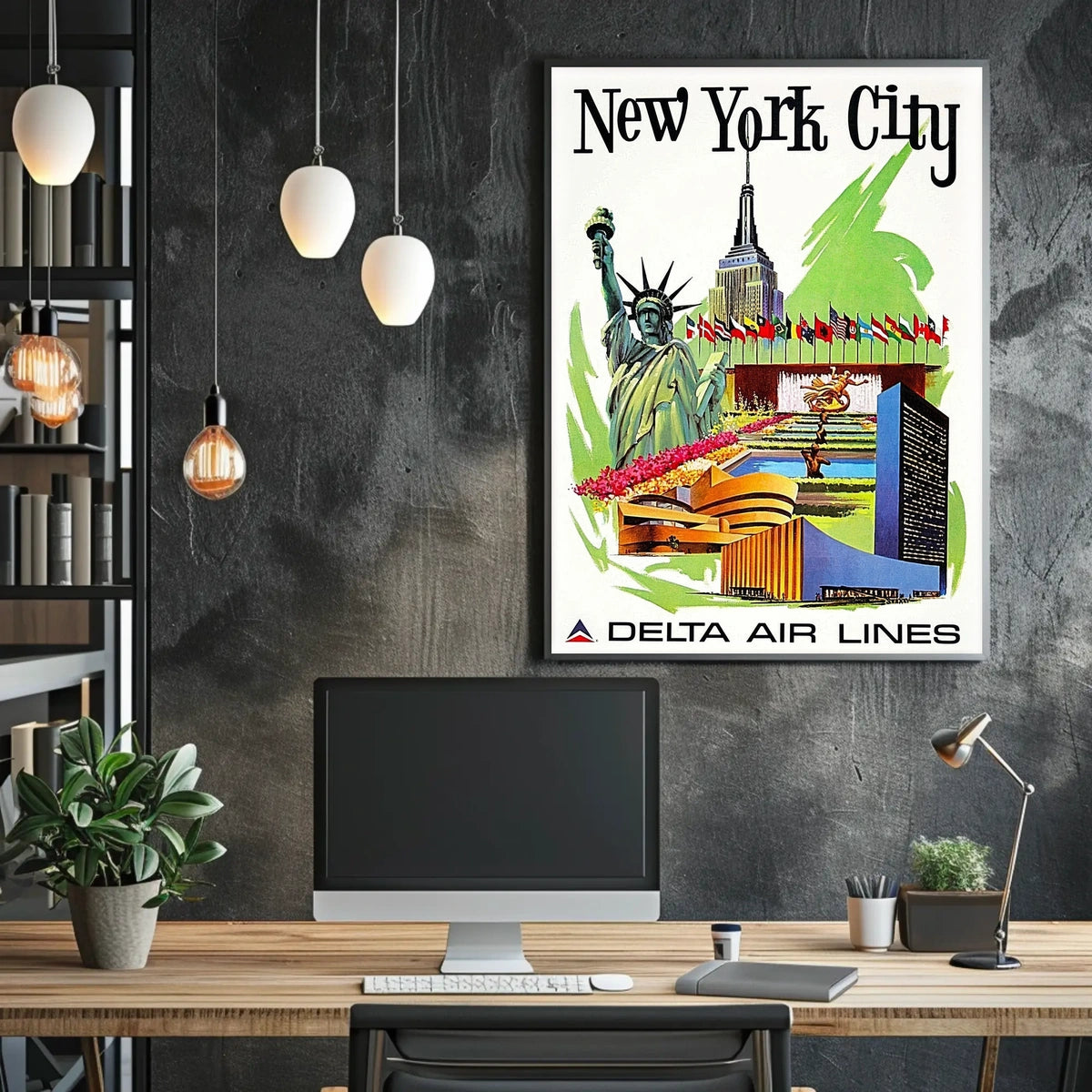 Iconic New York City Travel Poster Vintage Wall Art