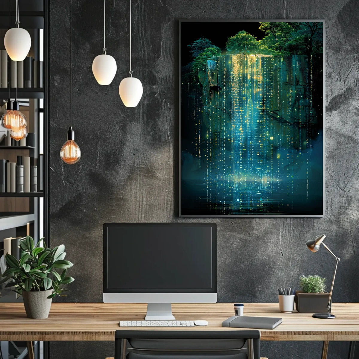 Digital Waterfall Poster