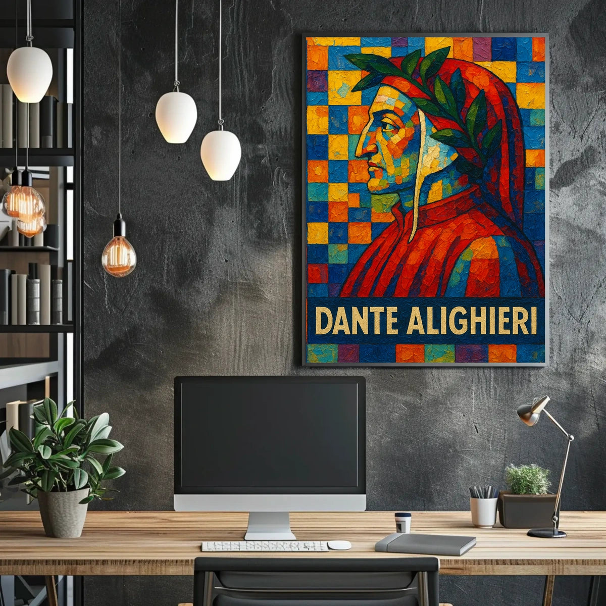 Dante Alighieri A Mosaic Tribute Poster