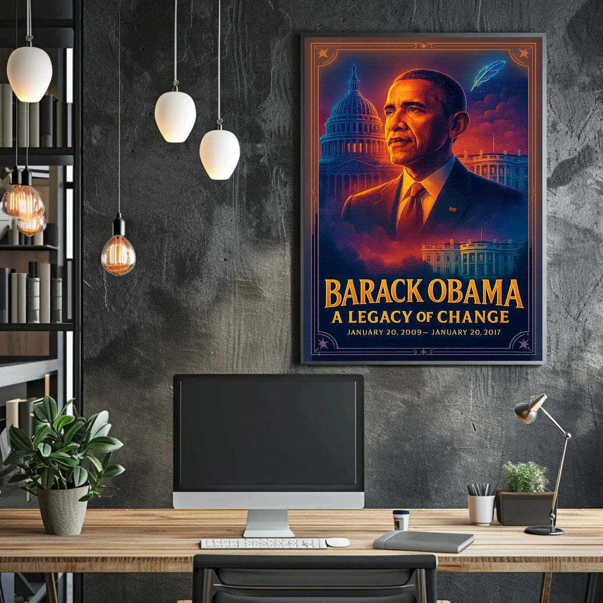 Barack Obama Portrait from Historic Presidency Political Poster