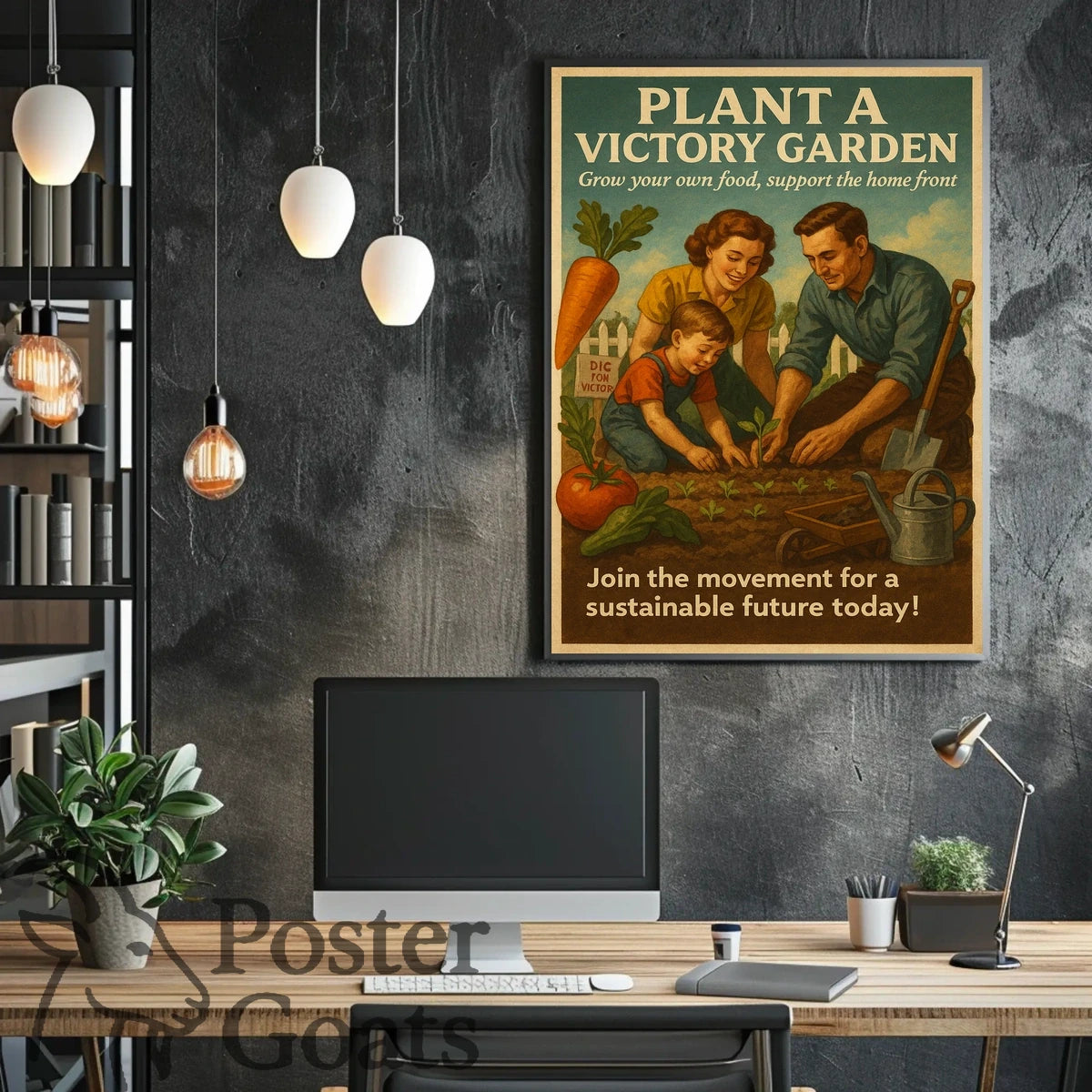 Victory Garden WWII Patriotic Community Propaganda Poster