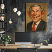 George W. Bush Caricature Poster PosterGoat