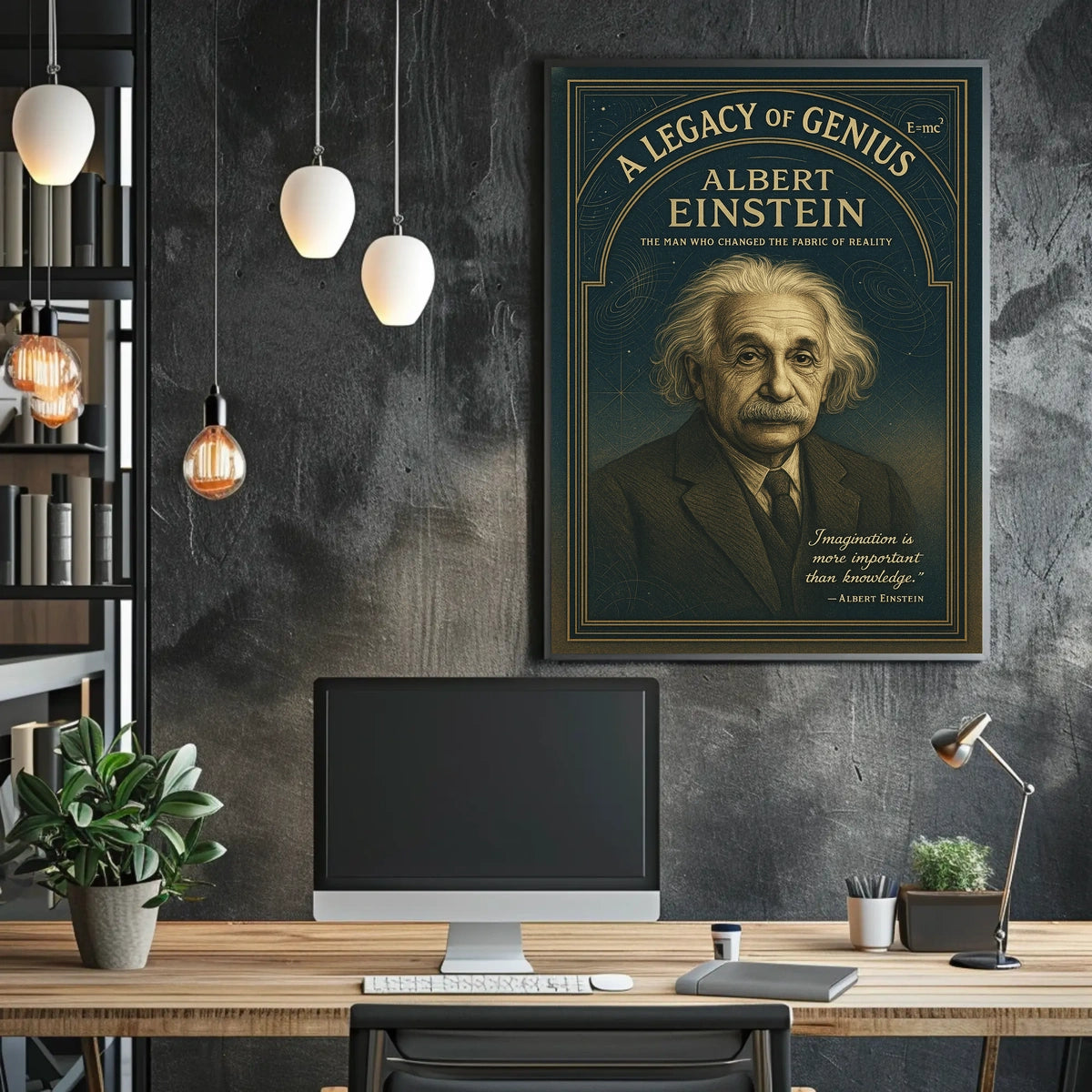 Albert Einstein Vintage Inspirational Science Poster