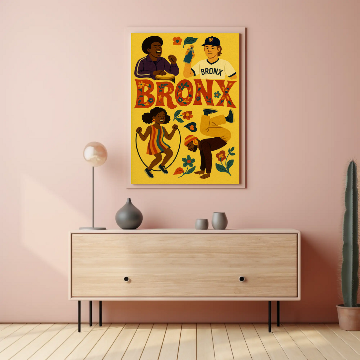 Bronx New York Hip Hop Culture Colorful Travel Poster