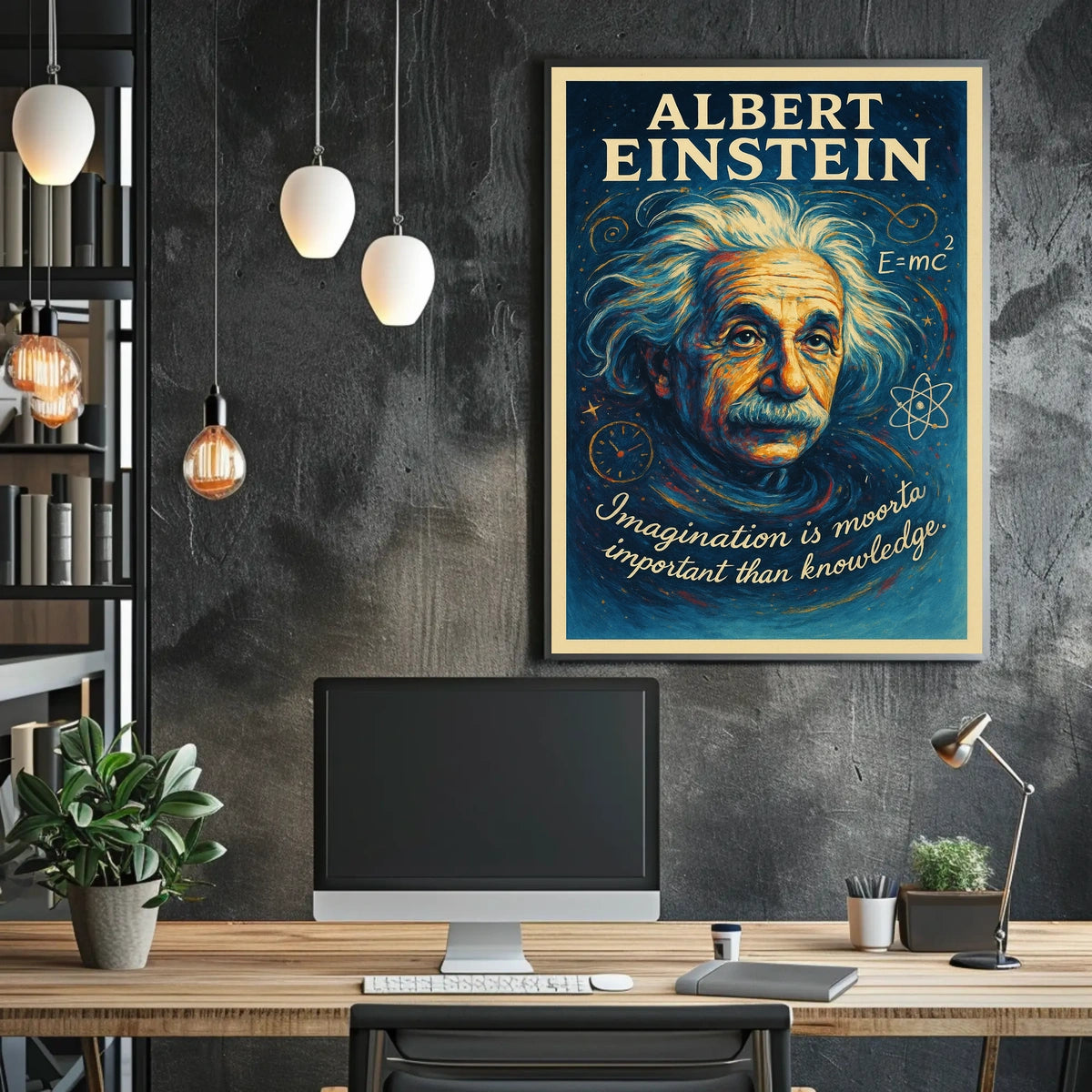 Albert Einstein Cosmic Creativity Inspirational Poster