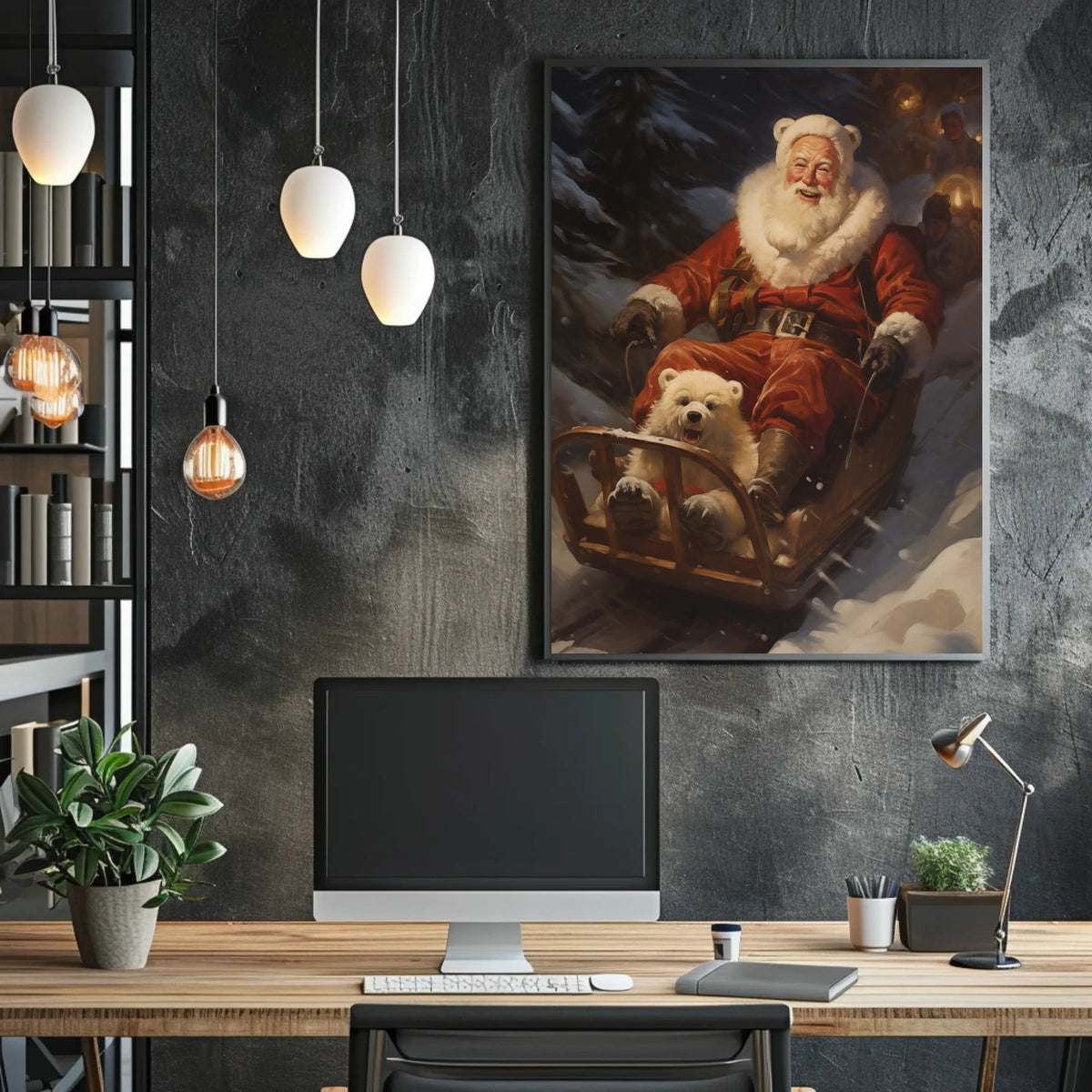 SantaS Joyful Sleigh Ride Poster