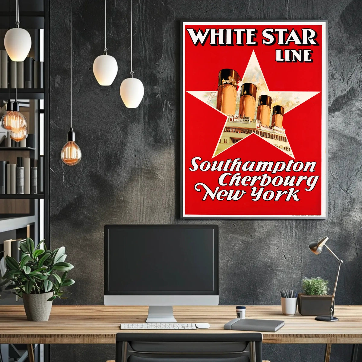 White Star Line Ocean Liner Poster Vintage Wall Art