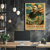 Chester A. Arthur 21st President of the United States Layered Digital Collage Poster