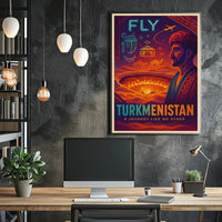 Turkmenistan Vintage Travel Poster with Cultural Elements PosterGoat