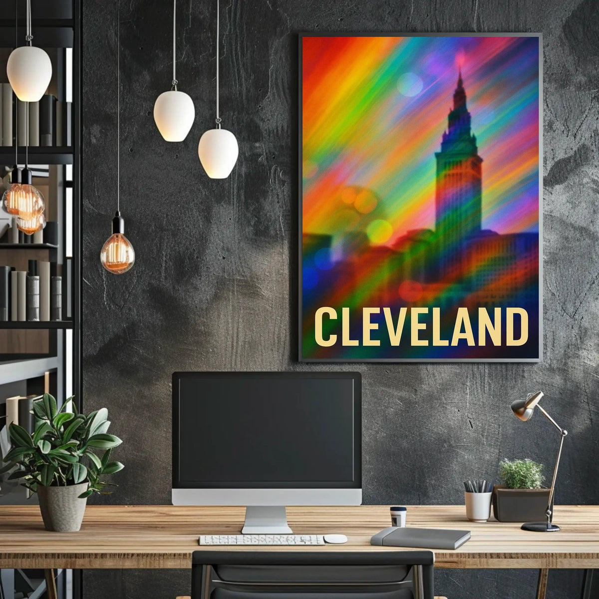 Cleveland Skyline Photography Realism Decor Lovers Poster