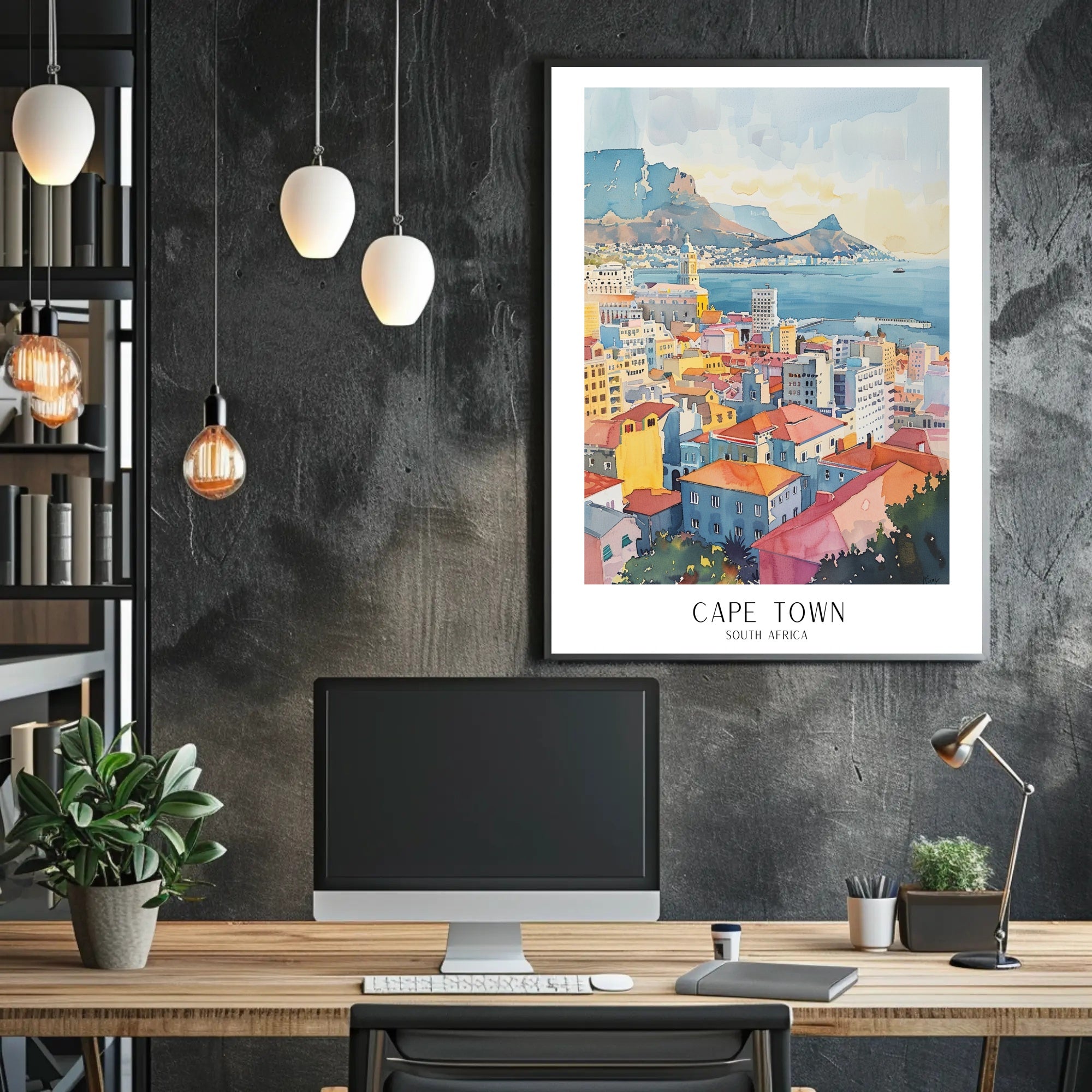 Cape Town Cityscape: Travel Poster PosterGoat